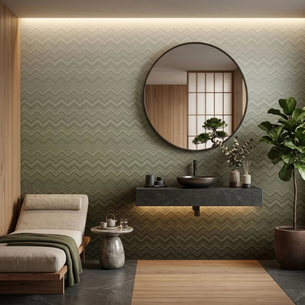 Missoni 4 Koleksiyonu İkonik Renkler Zigzag Duvar Kağıdı