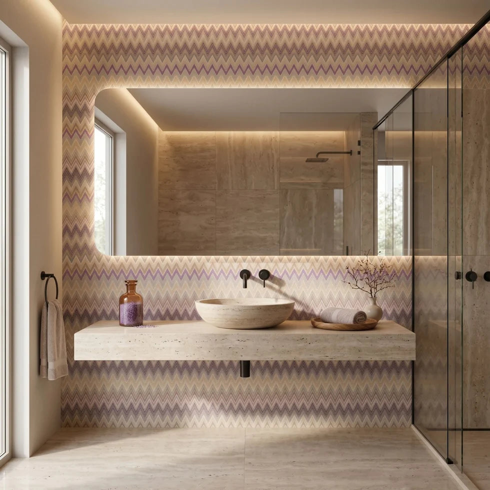 Missoni Home 1 ZigZag Multicolore Vinil Duvar Kağıdı