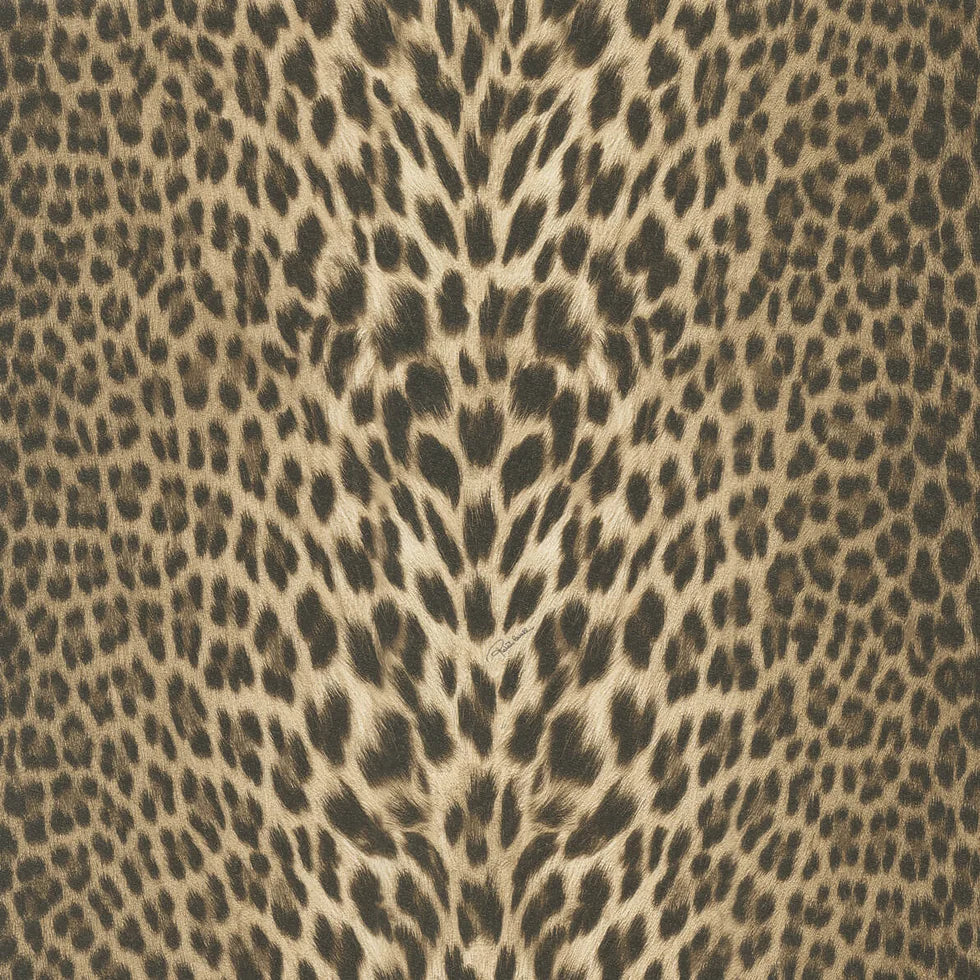 Roberto Cavalli Leopar Desen Kahverengi Duvar Kağıdı