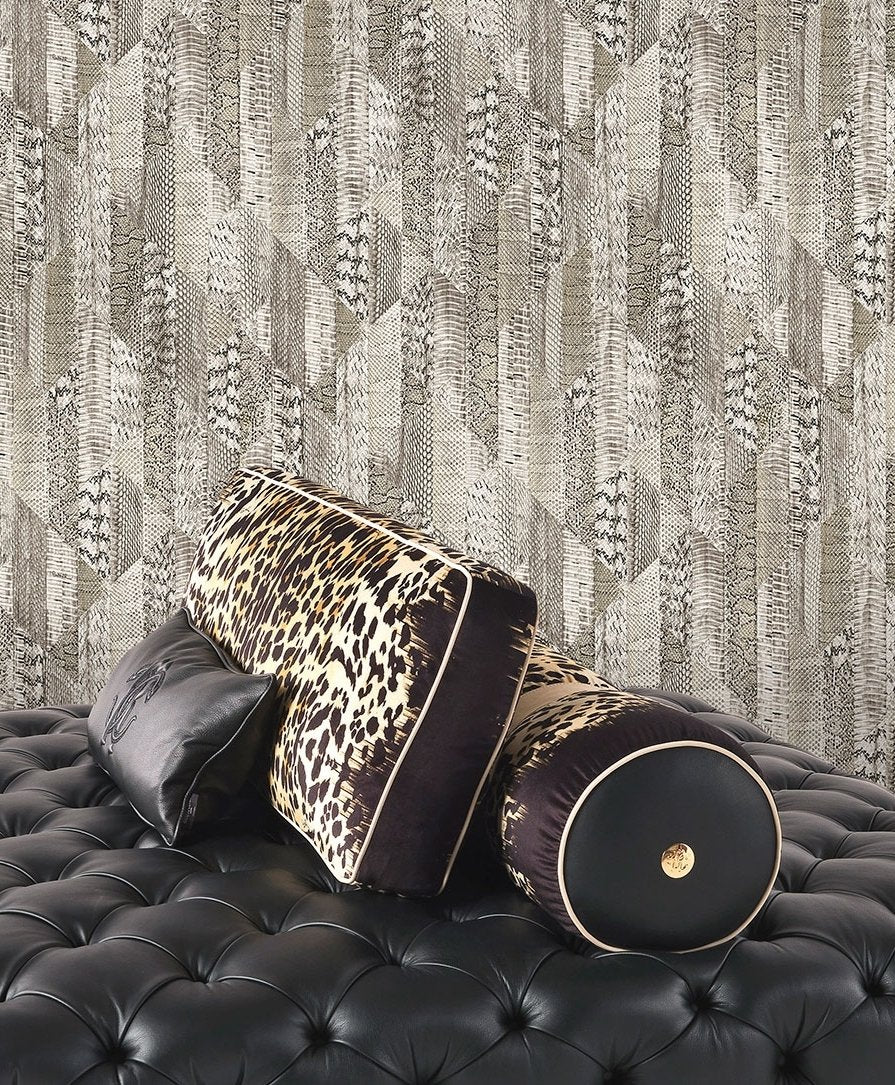 Roberto Cavalli 8 Nolu Koleksiyon Desenli Gri Leopar